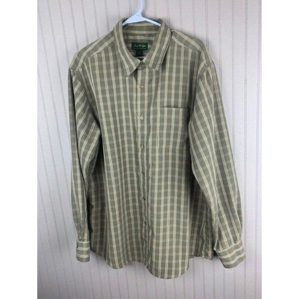 David Taylor Size L Mens Shirt Gray Plaid Long Sleeve